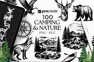 Camping Forest Mountains Procreate