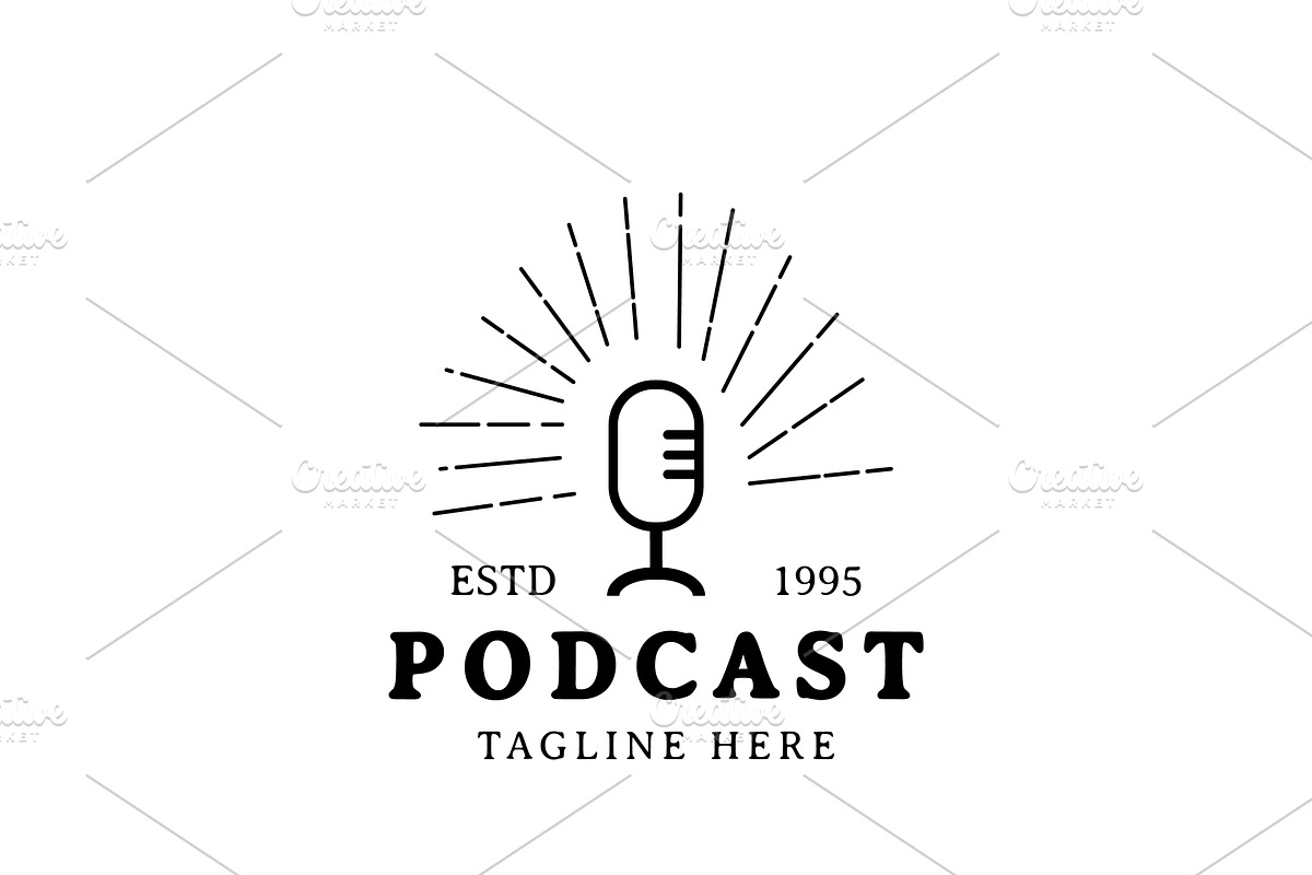 Vintage Style Podcast Logo, a Branding & Logo Template by AlvinStd