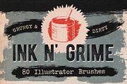 80 Dry Ink Illustrator Brushes, a Brush Add-On by Brigantine Designs (Thumbnail 1 of 6)