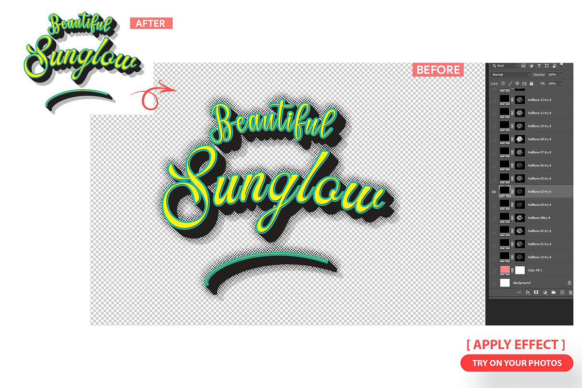 Halftone Backing & Shadow Kit, an Action Add-On by MRI STUDIO (Photo 6 of 13)