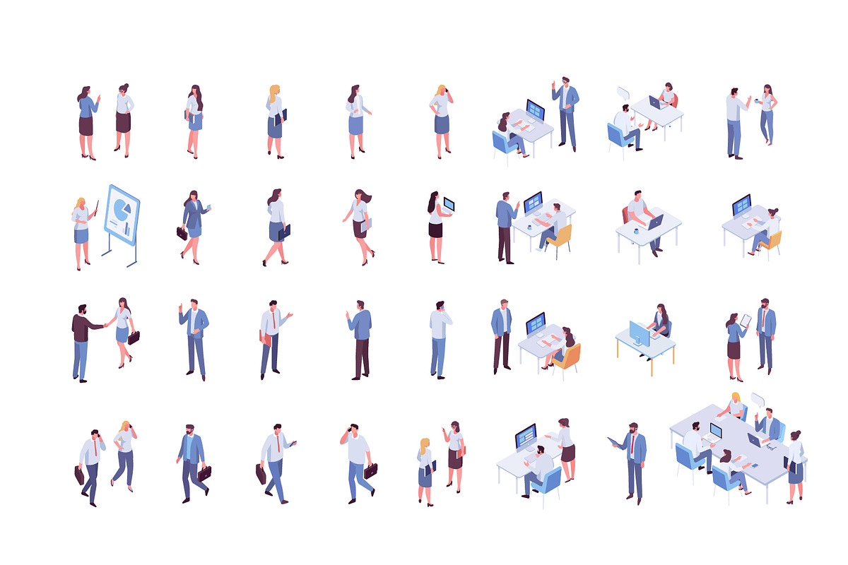 Isometric Business People Vector Set, a Finance Illustration by Vector_Art (Photo 10 of 14)