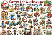 Farmer Life Sublimation Clipart, an Illustration by Sublimation Artist (Thumbnail 1 of 6)