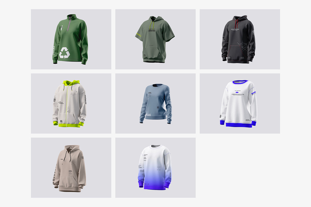 Hoodie and Sweatshirt Mockups, a Hoody Mockup by ls.graphics (Photo 4 of 9)