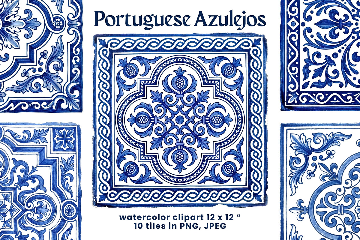 Mediterranean Tiles Azulejo Clipart, an Object Graphic by VectorPanther (Photo 1 of 8)