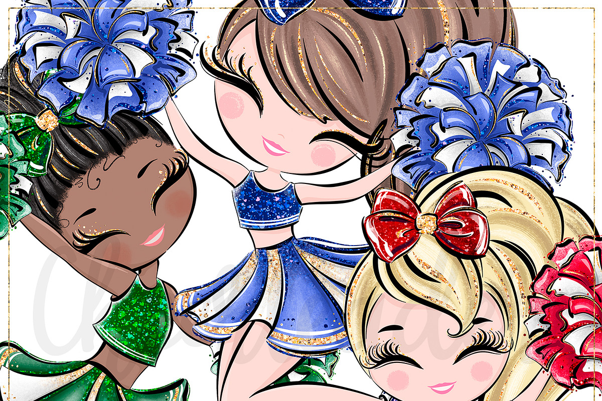 Cheerleader Hand Drawn Clipart, a Sport Illustration by Masha  Studio (Photo 12 of 12)