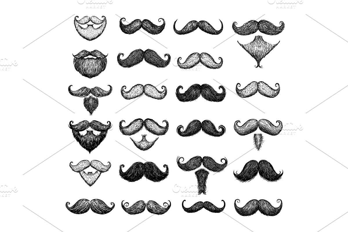 Engraving mustache. Men gentlemen or, an Object Illustration by Stock-Smart-Start