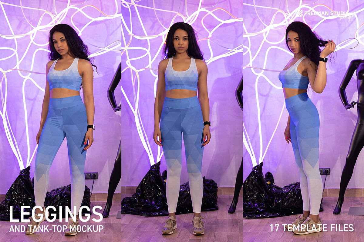 Leggings and Tank-Top Mockup, a Bottom Mockup by Freeman Studio (Photo 1 of 16)