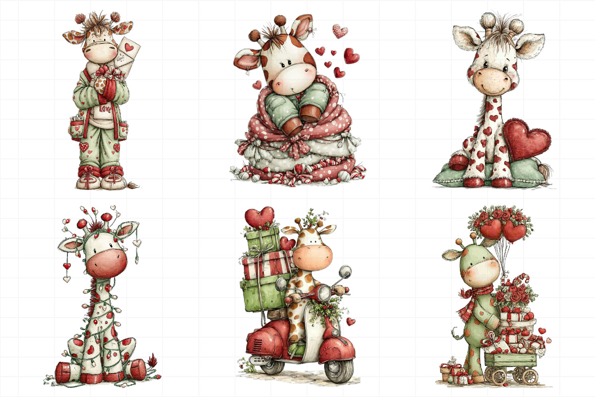 Valentine Giraffe Clipart, an Illustration by Daily.Designs (Photo 4 of 7)