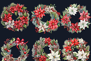 Watercolor Christmas Wreath Clipart, an Illustration by GiraffeCreative (Thumbnail 5 of 9)