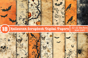 Halloween Scrapbook Papers, a Pattern Graphic by SinaCreation