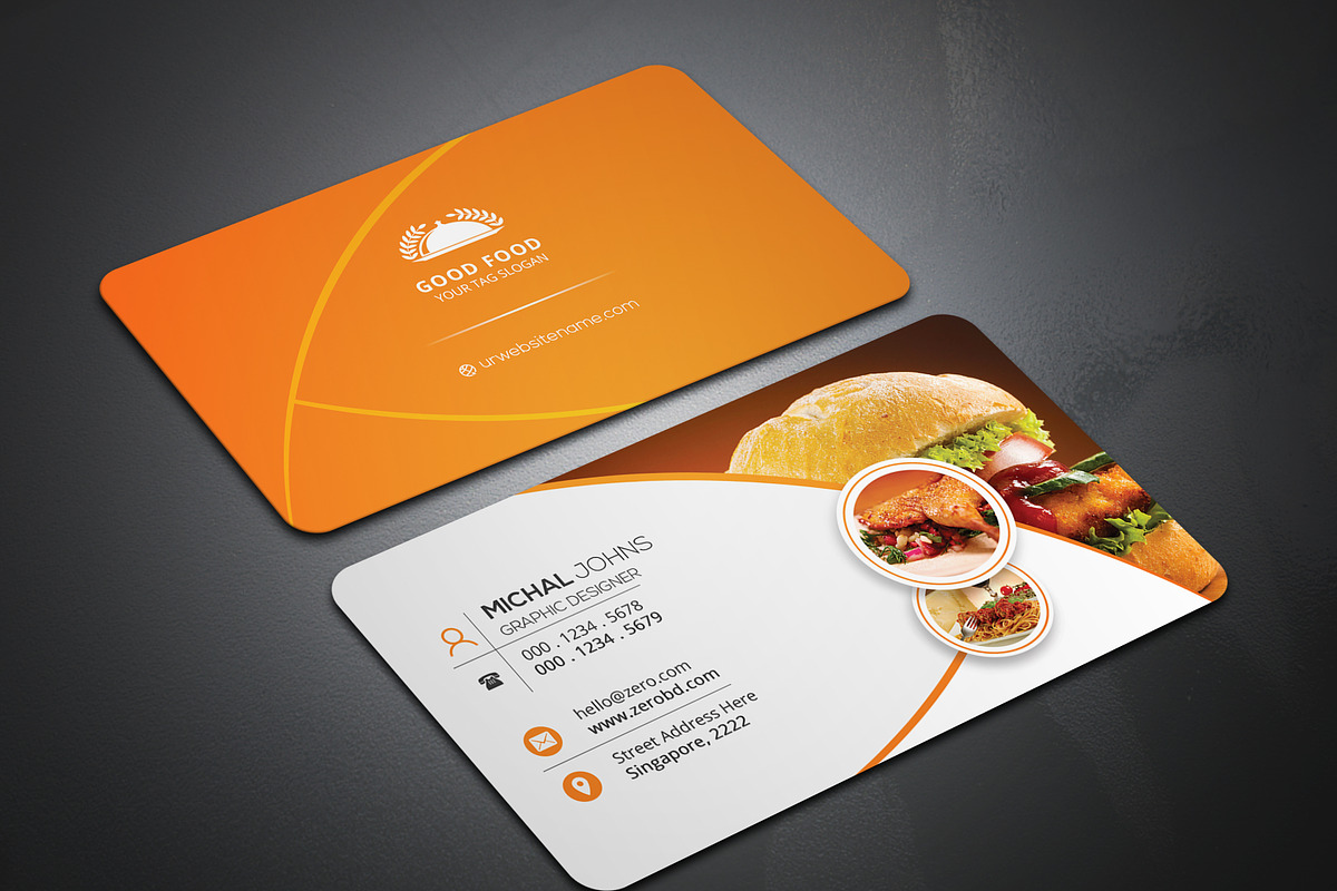 Restaurant Business Cards 2 in 1, a Business Card Template by Genereux Art (Photo 2 of 10)