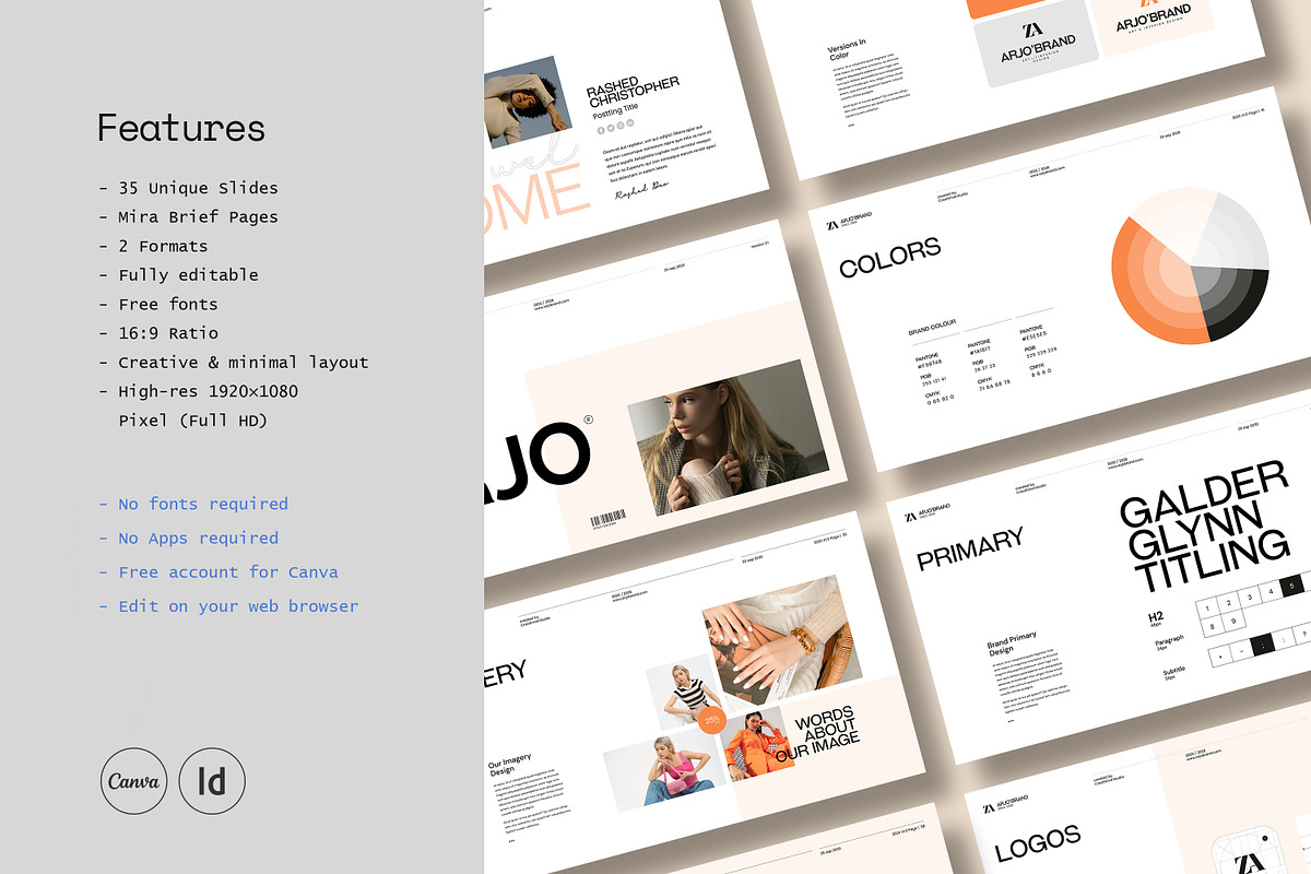 ARJO | Brand Guidelines Canva, a Presentation Template by creathrivestudio (Photo 4 of 13)
