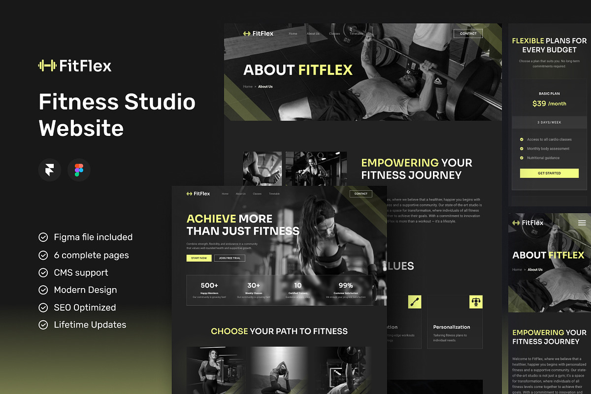 FitFlex - Fitness Gym Studio Framer, a Websites & App Template by peterdraw (Photo 1 of 5)