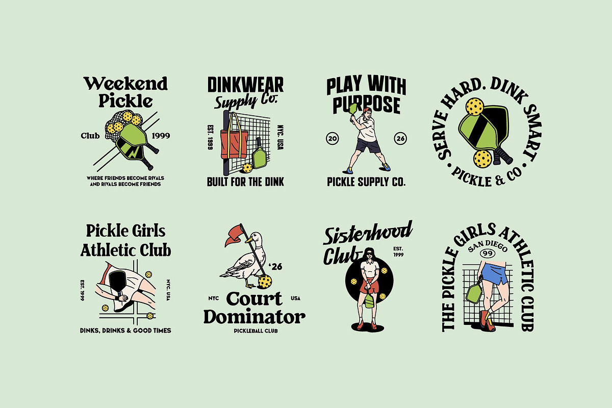 Retro Pickleball Graphic, an Object Graphic by Skilline Supply Co. (Photo 7 of 12)