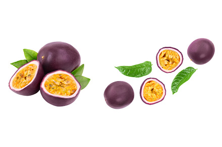 whole passion fruits and a half with