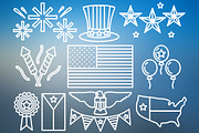 4th of July Set Outlined & Colored, an Outline Icon by DeniseUytiepo (Thumbnail 4 of 5)