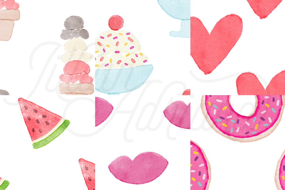 14 Summertime Watercolor Patterns, a Pattern Graphic by jillian.adriana (Photo 3 of 5)