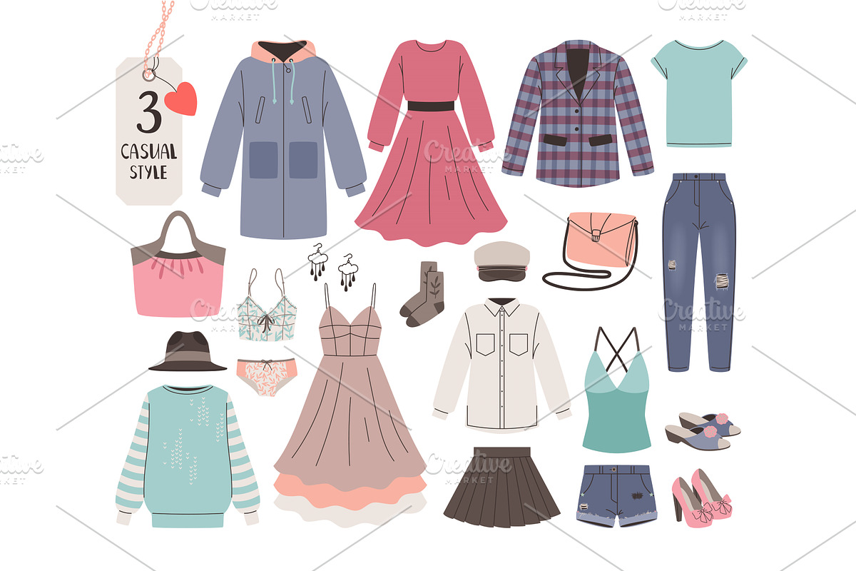 Collection of women clothing and, a Graphic by Stock-Smart-Start