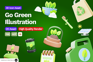 3D Go Green Illustration