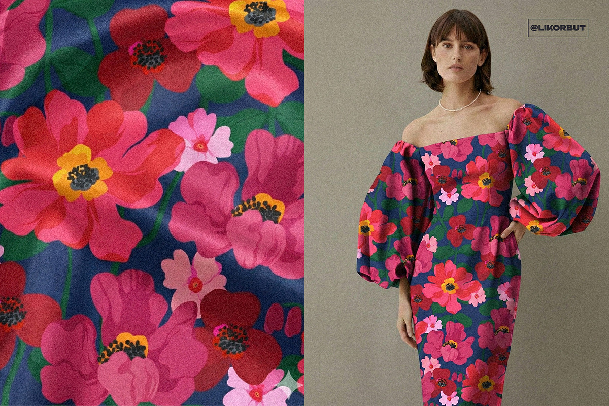 Vivid Abstract Modern Floral Pattern, a Pattern Graphic by likorbut (Photo 6 of 13)