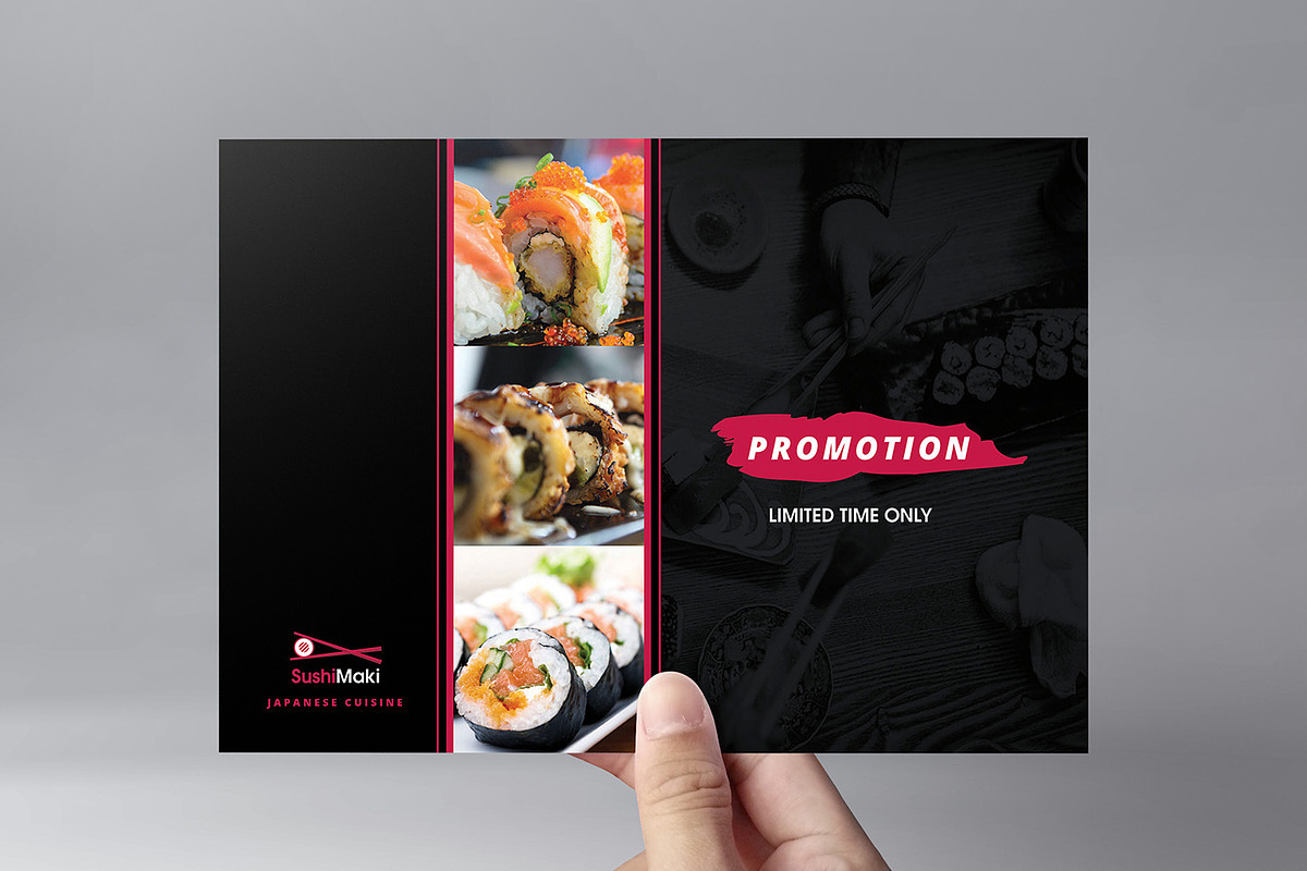Sushi Restaurant Flyer Template, a Flyer Template by BrandPacks (Photo 1 of 4)