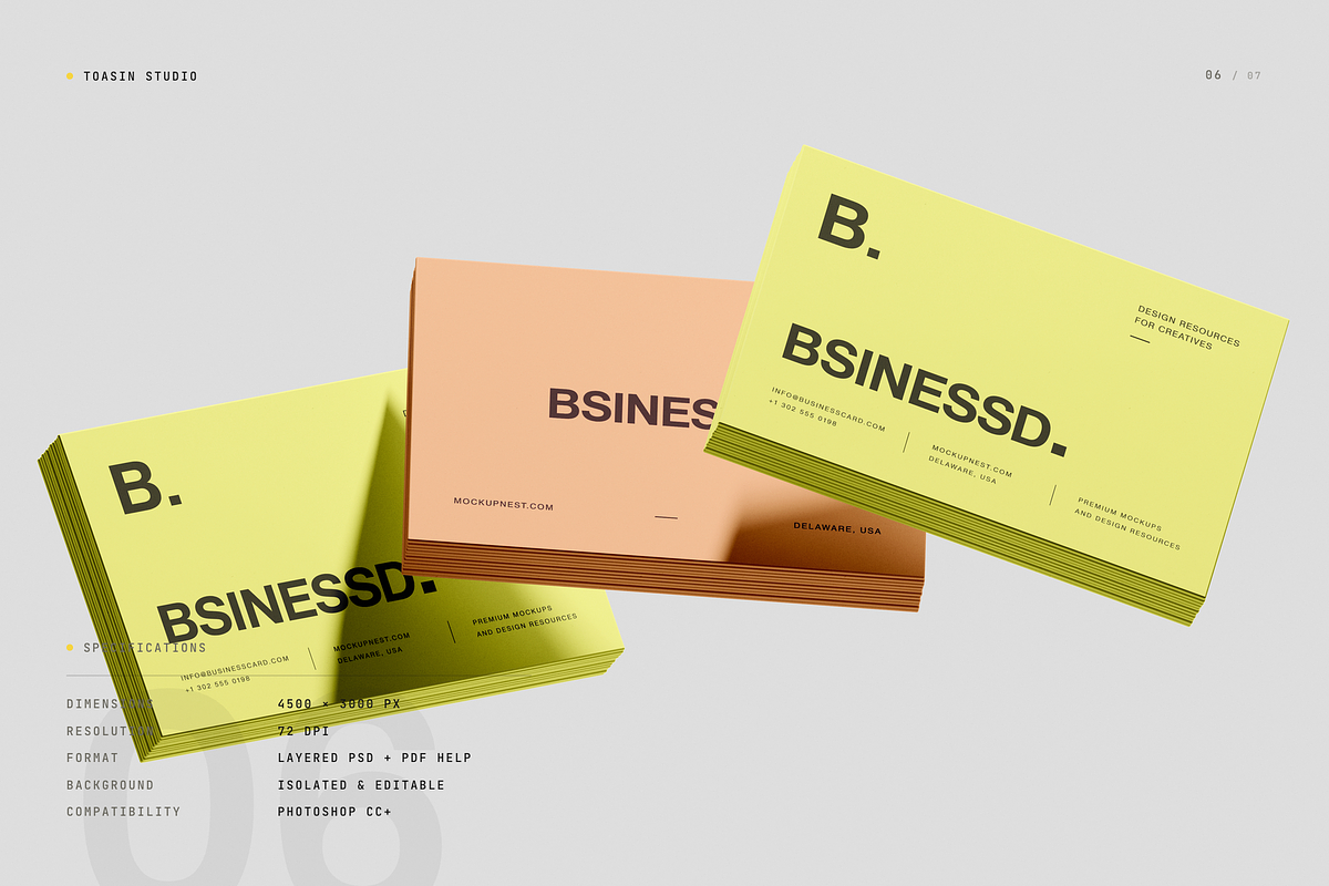 85x55 Business Card Mockup, an Advertising Mockup by Toasin Studio (Photo 6 of 7)