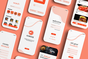 Responsive Food App UI Layout, an UI Kit Template by CreativeShaper