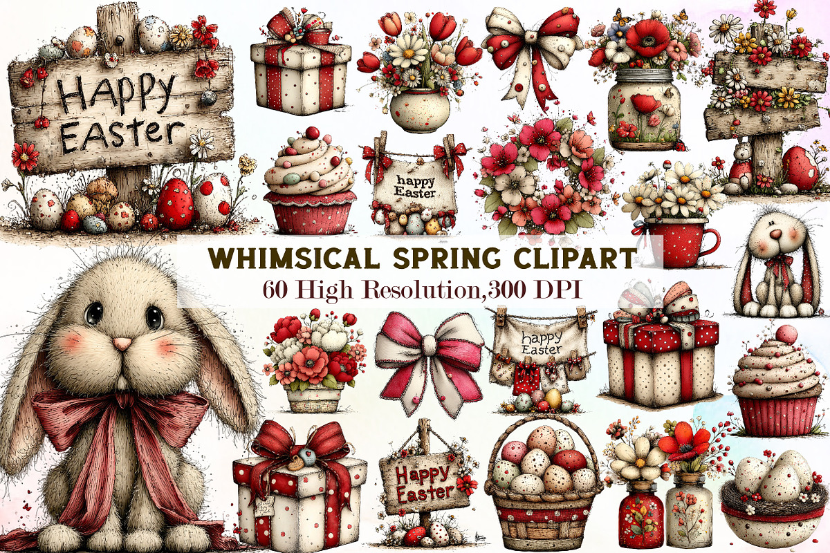 Whimsical Spring Clipart Bundle, an Illustration by Sublimation Artist (Photo 1 of 7)