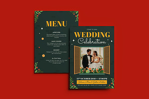 Greenery Window Wedding Invitation, an Invitation Template by dokudokunomi