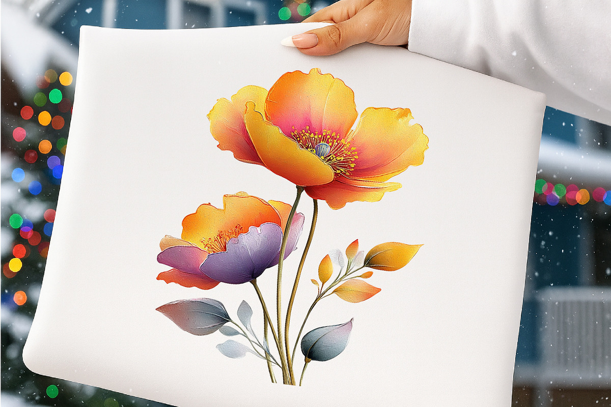 Whimsical spring poppy flowers Png, an Illustration by SinaCreation (Photo 7 of 11)