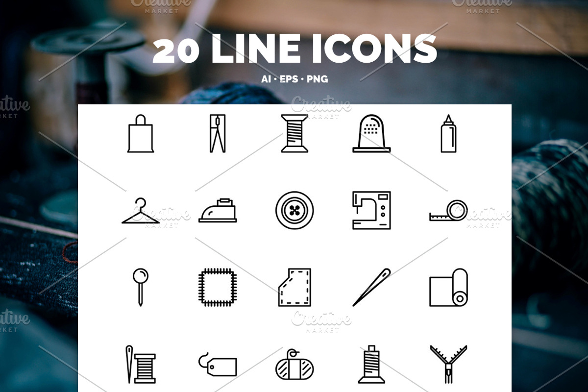 Premium »Sewing« Icons, an Icon by IconUncle (Photo 2 of 4)