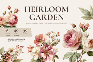 Vintage Garden Patterns and Elements