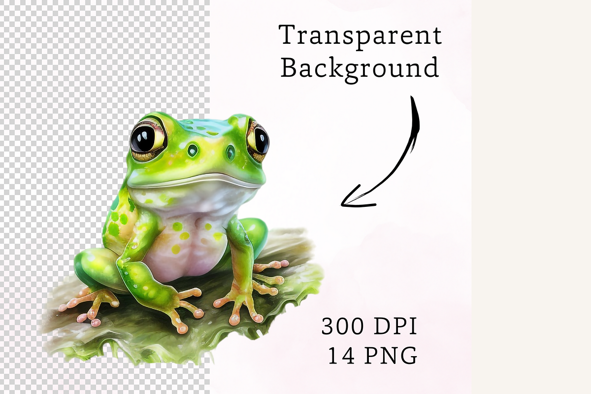 Watercolour Cute Frogs, an Animal Illustration by TimCanvaTemplate (Photo 3 of 4)