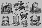 Vintage Halloween Illustrations, a Seasonal Illustration by Graphic Goods (Thumbnail 5 of 12)