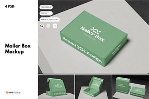 Mailer Box Mockup, a Packaging Mockup by DSNA Mockup