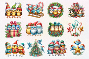Christmas Funny Three Birds Clipart, an Illustration by Dream Creation (Thumbnail 2 of 5)