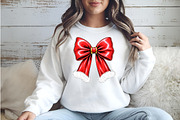 Christmas Coquette bow Png, an Illustration by Watercolor design (Thumbnail 5 of 6)