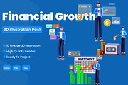 Financial Growth 3D Illustration Set, a 3D by novia99design (Thumbnail 1 of 6)