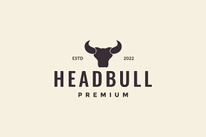 Hipster Cow Or Bull Buffalo Logo