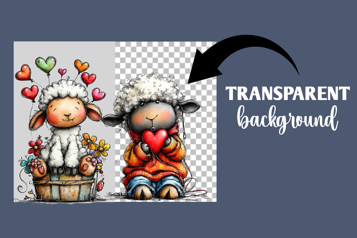 Funny Valentine Sheep Clipart, an Illustration by Designworld (Photo 2 of 6)