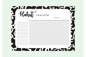 Habit Tracker. Monthly Planner Habit