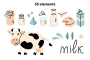Dairy products and a cow, a Pattern Graphic by Oxi An illustrator (Thumbnail 3 of 7)
