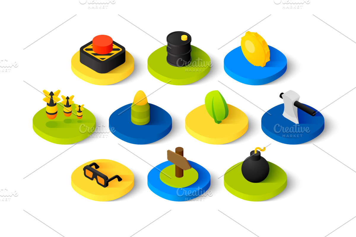 Isometric icons - Games, an Icon by sidmaydesign