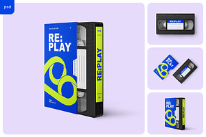 VHS Video Cassette Mockup Set