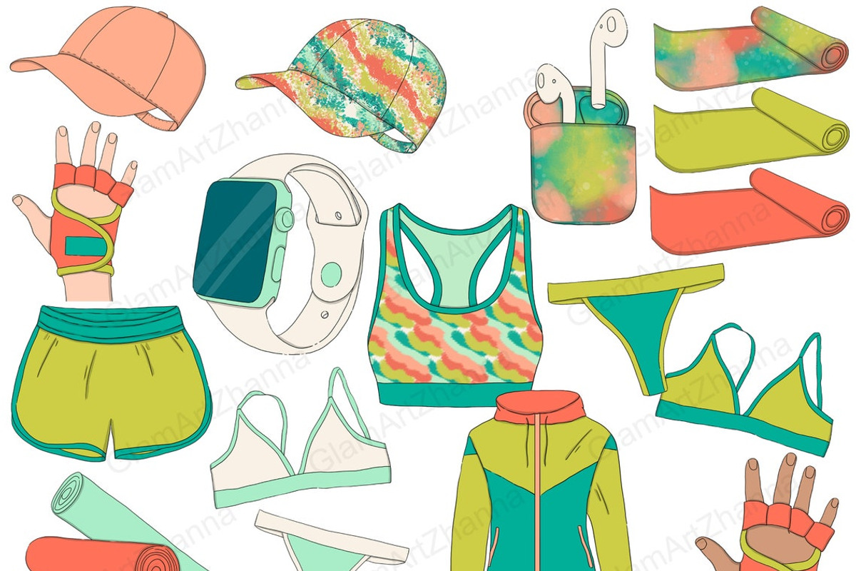 Fitness Girl Clipart, a Sport Illustration by GlamArtZhanna (Photo 3 of 3)