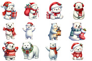 Cute Christmas Polar Bear Clipart, an Illustration by Designworld (Thumbnail 3 of 5)