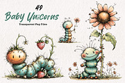 Summer Caterpillar Clipart PNG, an Illustration by CreationArt (Thumbnail 1 of 7)