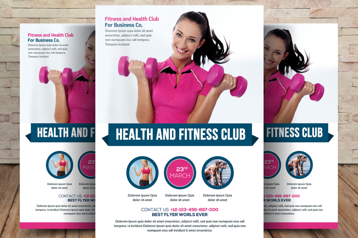 Fitness Health Club Flyer, a Flyer Template by graphicforest (Photo 1 of 4)