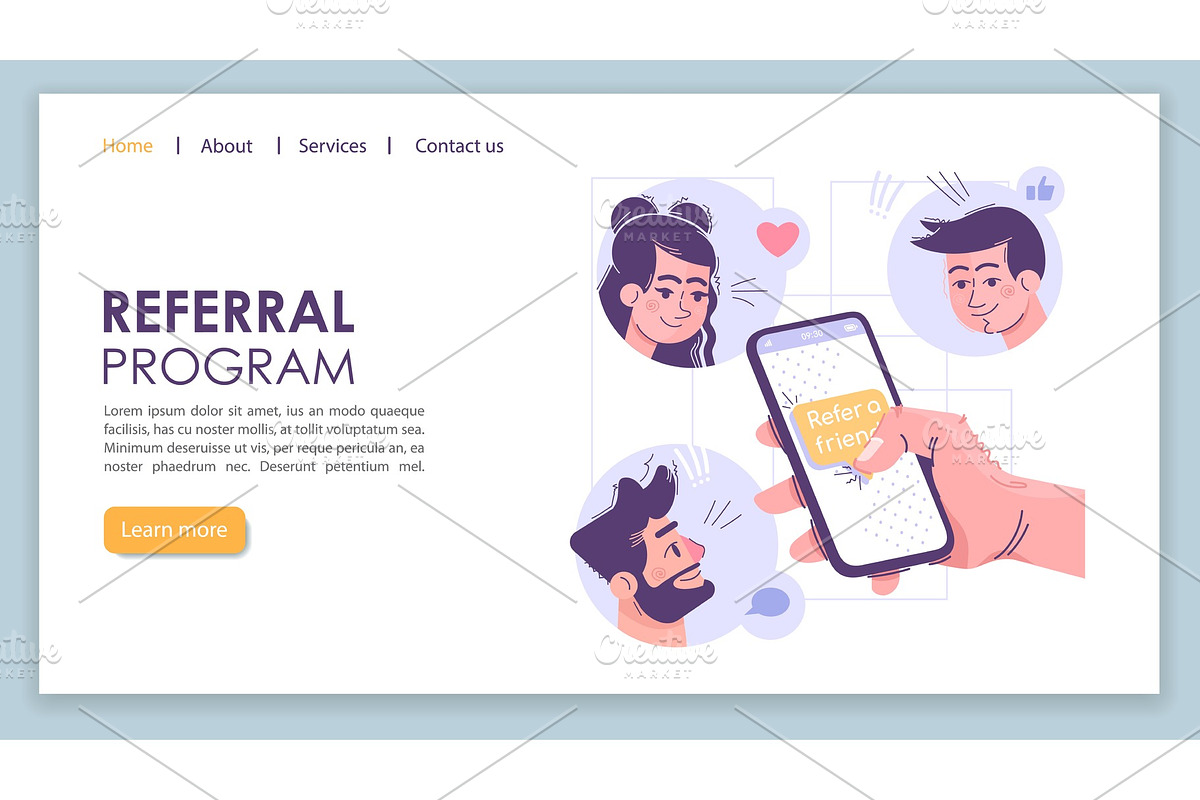 Referral program landing page, a Websites & App Template by IMG Visuals