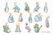 Watercolor Peter Rabbit Clipart, an Object Graphic by SvetaArtStore (Thumbnail 3 of 6)